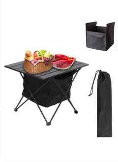 XiuWoo Folding Camping Table,Ultralight Camp Portable Table with Roll up Aluminum Alloy Table Top and Storage Bag,Quick Installation Outdoor Folding Table for Travel Hiking Picnic, Black  - Image 1