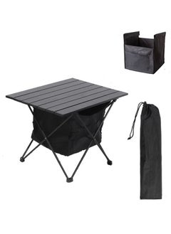 XiuWoo Folding Camping Table,Ultralight Camp Portable Table with Roll up Aluminum Alloy Table Top and Storage Bag,Quick Installation Outdoor Folding Table for Travel Hiking Picnic, Black  - Image 2