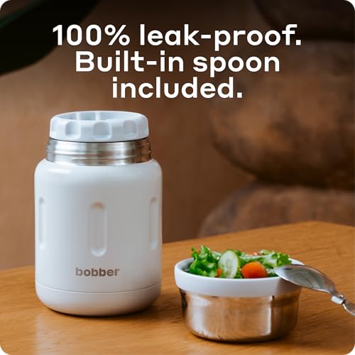 BOBBER Jerrycan - 24 Oz Insulated Stainless Steel Thermo Food Jar With Extra-Wide Mouth, Built-in Spoon and Bowl - Keeps Hot for 14 Hours and Cold for 20 Hours (Grey) - Image 3