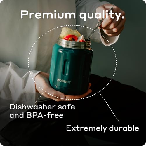 BOBBER Jerrycan - 24 Oz Insulated Stainless Steel Thermo Food Jar With Extra-Wide Mouth, Built-in Spoon and Bowl - Keeps Hot for 14 Hours and Cold for 20 Hours (Grey) - Image 5