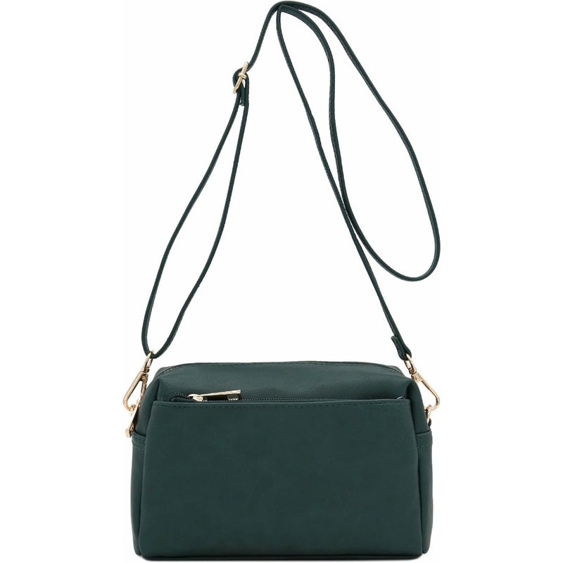FashionPuzzle Triple Zip Small Crossbody Bag - Image 1