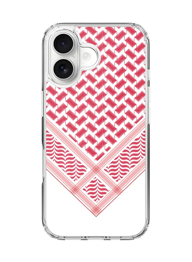 Stylizedd Classic Clear MagSafe Case for iPhone 17 , Hybrid Soft Case Flexible Edges Anti Drop TPU PC Gel Thin Transparent Cover [ Designed for iPhone 17 ] - Victory Shemag (Red) Full Print