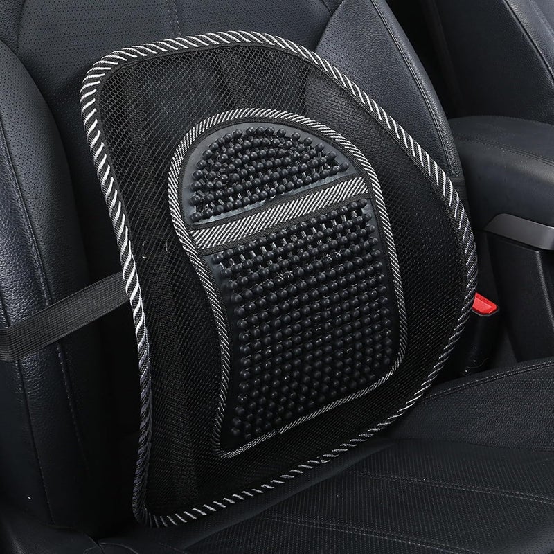 Mesh Lumbar Support for 2024 2025 Jeep Compass, Breathable Summer Car Back Cushion with Massage Beads Ergonomic Driving Seat Posture Corrector Pad - Image 1