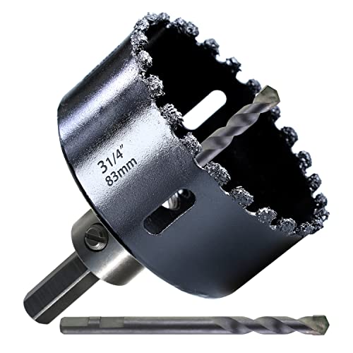 PLG2SUPT 3-1/4 inch Carbide Grit Hole Saw Cutter for Hardy Plank Air Brick Stucco Drywall Fiber Cement siding Backer Board Plasterboard - Image 1