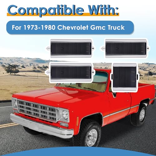 KITONLA A/C Dash Vents SET, 4 PCS, Fit for Chevy Gmc TRUCK 1973 1974 1975 1976 1977 1978 1979 1980, Replace OE# 3979751 & 14014536 - Image 2