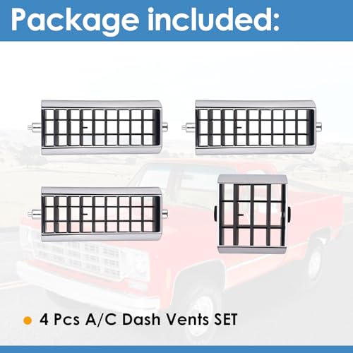 KITONLA A/C Dash Vents SET, 4 PCS, Fit for Chevy Gmc TRUCK 1973 1974 1975 1976 1977 1978 1979 1980, Replace OE# 3979751 & 14014536 - Image 4