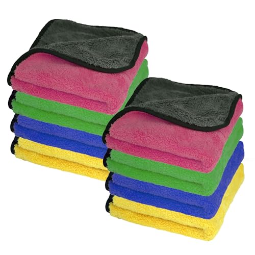 Autofy 550GSM - 40cm x 40cm - [Pack of 8] - Microfiber Cloth Double Sided Microfiber Cloth for Car Lint Free Super Soft Plush Car Cleaning Cloth Sueded Edges for Scratch Free Car & Bike Cleaning - Image 1
