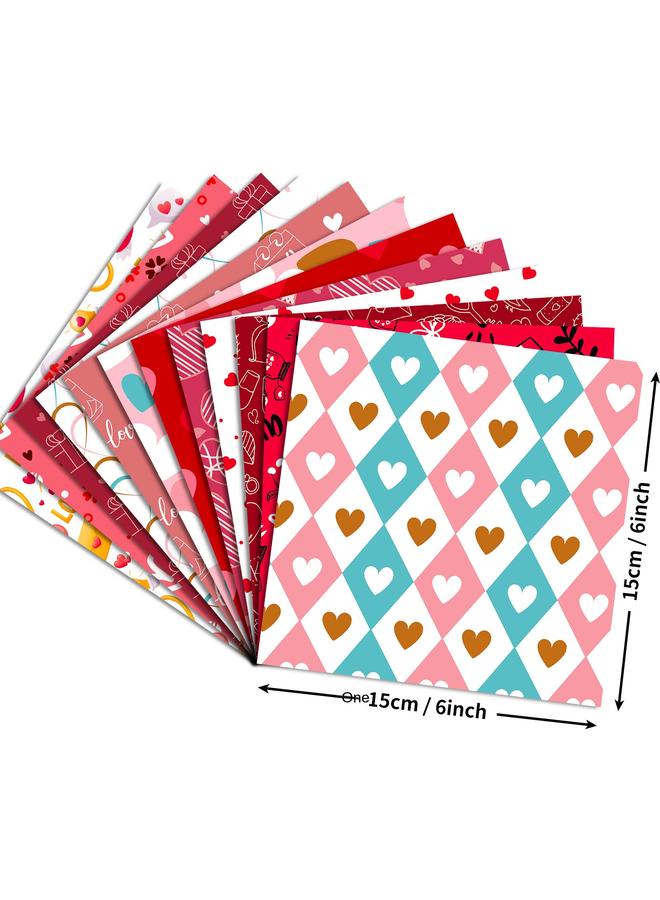 الأزرق جي دبليو 12 ورقة مواد زخرفية عيد الحب الوردي - Image 3