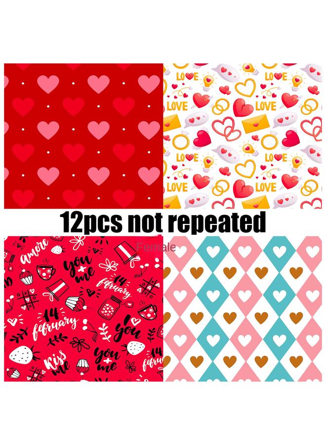 الأزرق جي دبليو 12 ورقة مواد زخرفية عيد الحب الوردي - Image 4