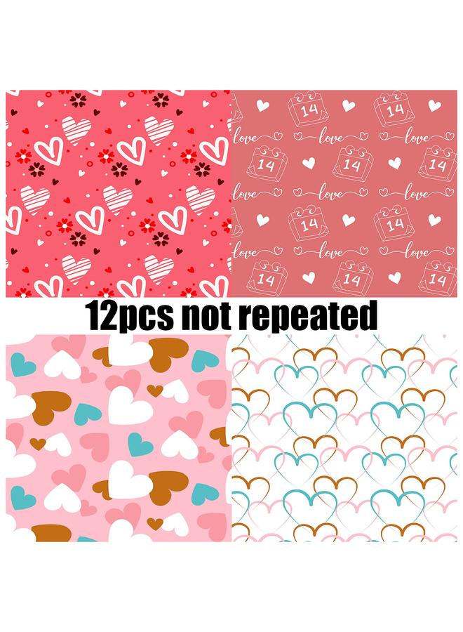 الأزرق جي دبليو 12 ورقة مواد زخرفية عيد الحب الوردي - Image 5