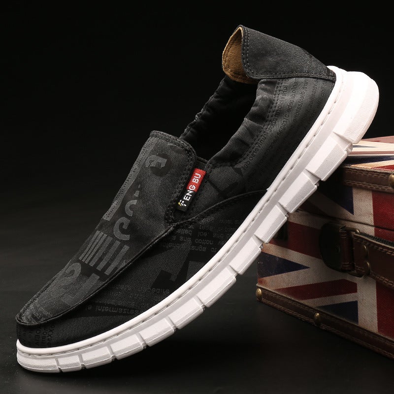 Fengbu 0032 New Autumn Men'S Slip-On Canvas Shoes Casual Old Beijing Cloth Shoes Breathable Skate Shoes Lazy Shoes - Image 2