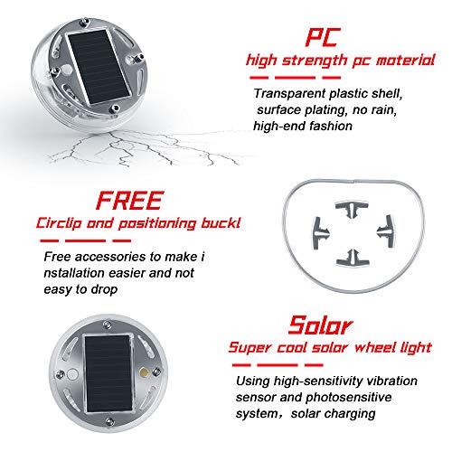 Sidaqi Solar Energy Car Wheel Hub Lamp LED Tire Lights with Motion Sensors - 4PCS Colorful Decorative Waterproof LED Wheel Lights for Cars, Motorcycles, Bicycles - Image 3