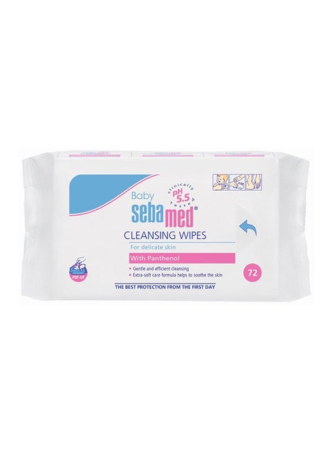 Cleansing Wet Baby Wipes With Panthenol 72 Count