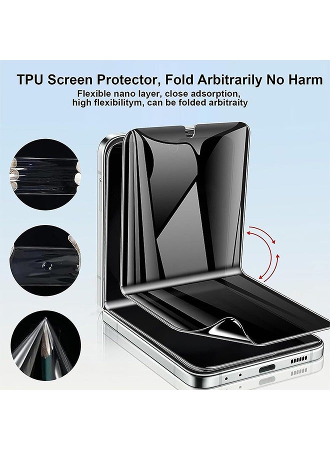 Captaintech 2 Pack Privacy Screen Protector for Motorola Razr 50 Ultra 5G (1 Pcs Front + 1 Outer), Anti-Spy Anti-Scratch Anti-Dust Tempered Glass Film Easy Installation - Image 4