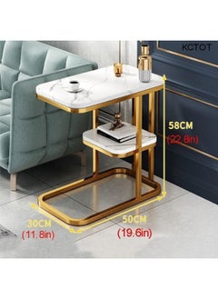 Generic SUPAAR Home Side Tables for Small Spaces, Couch Arm Tray Table for Living Room, Bed, Sofa. End Table Anti-Rust waterproof End Table Anti-Rust waterproof (white gold)  - Image 2