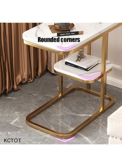 Generic SUPAAR Home Side Tables for Small Spaces, Couch Arm Tray Table for Living Room, Bed, Sofa. End Table Anti-Rust waterproof End Table Anti-Rust waterproof (white gold)  - Image 3