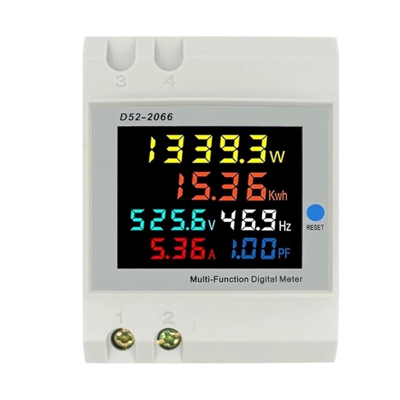 عداد الطاقة أحادي الطور 40-300 فولت مع محول تيار مدمج 100 أمبير لمراقبة استهلاك الكهرباء على قضيب دين - Image 2