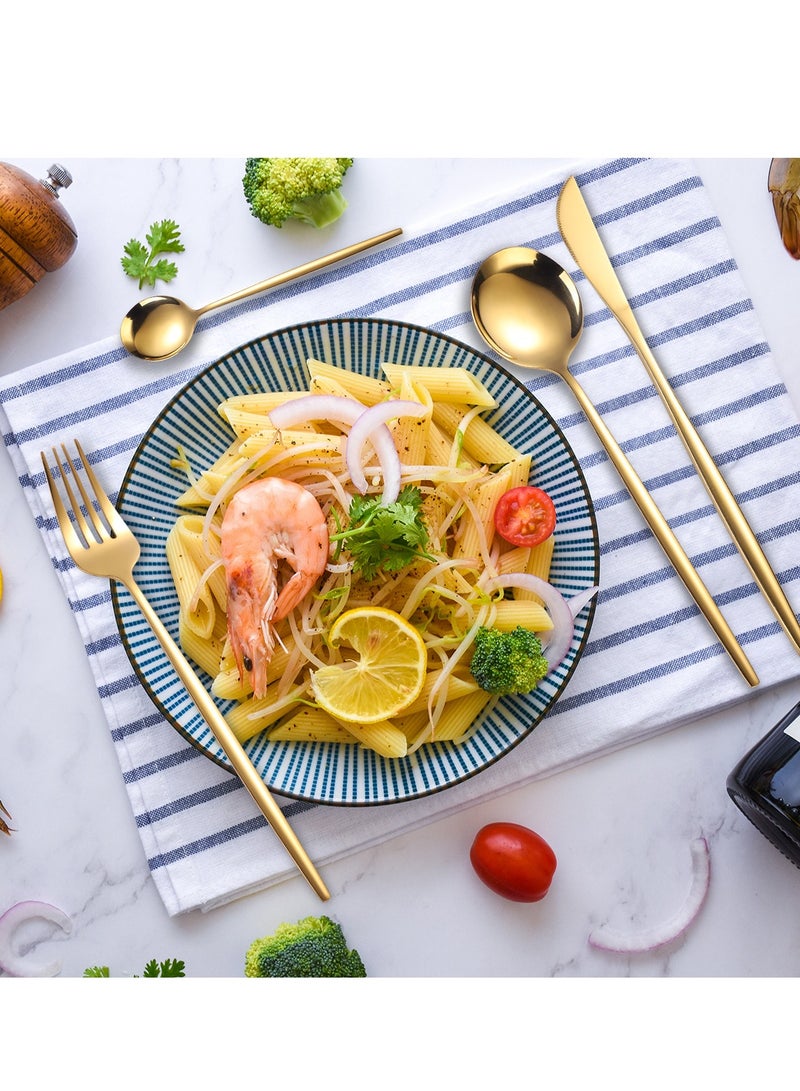 general 24 Piece Matte Finished Flatware Set, Basic 410 Stainless Steel Silverware For Home Kitchen Wedding Party And Restaurant, Set For 6 - Image 2