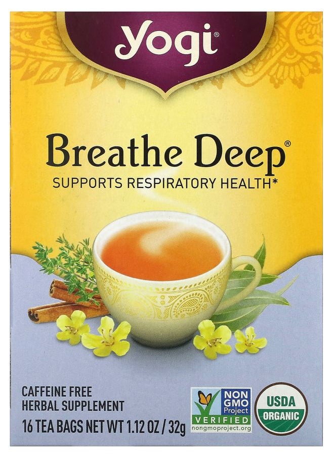Yogi Tea Breathe Deep Caffeine Free 16 Tea Bags 1.12 oz (32 g) 