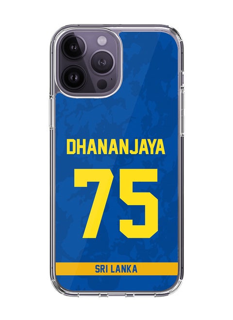 Classic Clear Case for iPhone 15 Pro Max , Hybrid Soft Case Transparent Cover - Player Name - Dhananjaya de Silva, Jersey Number- 75