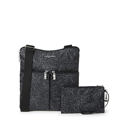 Baggallini Women's Horizon Crossbody, Midnight Blossom - Image 1