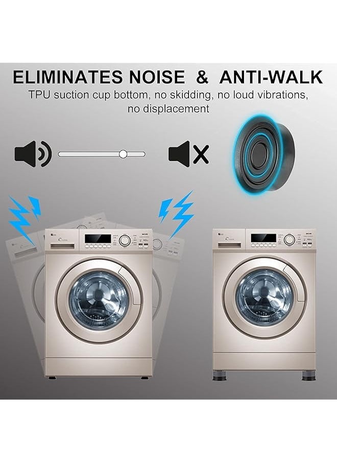 DMG TECH 4Pcs Anti Vibration Pads Washing Machine Base Feet Anti Slip Boosting Shock Absorption And Noise Reduction Pads With Suction Cups For Washer And Dryer Stand Protecting Base  - Image 5
