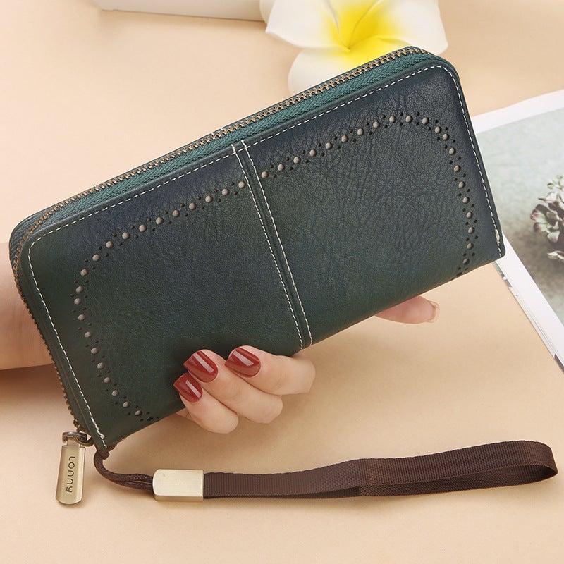 Multifunctional Solid Color PU Leather Wallet, RFID Blocking Design Portable Daily Storage Purse for Cards Cash Coin Business Use - Image 1