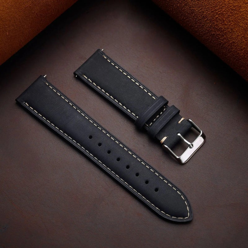 Bluejw Good Quality Genuine Leather Watch Band – Soft & Elegant Replacement Strap for 14mm 16mm 18mm 20mm 22mm 24mm Watches - Image 2