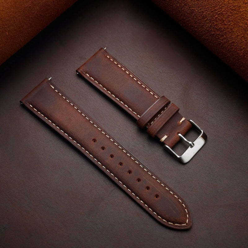Bluejw Good Quality Genuine Leather Watch Band – Soft & Elegant Replacement Strap for 14mm 16mm 18mm 20mm 22mm 24mm Watches - Image 1