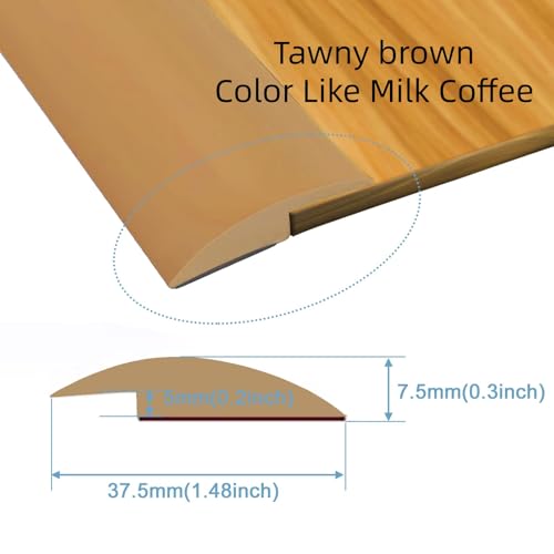 LLZHYA Floor Rubber Transition Strip Self Adhesive Carpet to Tile Transition Strip Edging Trim Strip for Threshold Transitions with a Height Less Than 5 mm02in Tawny Brown 164FT - Image 3