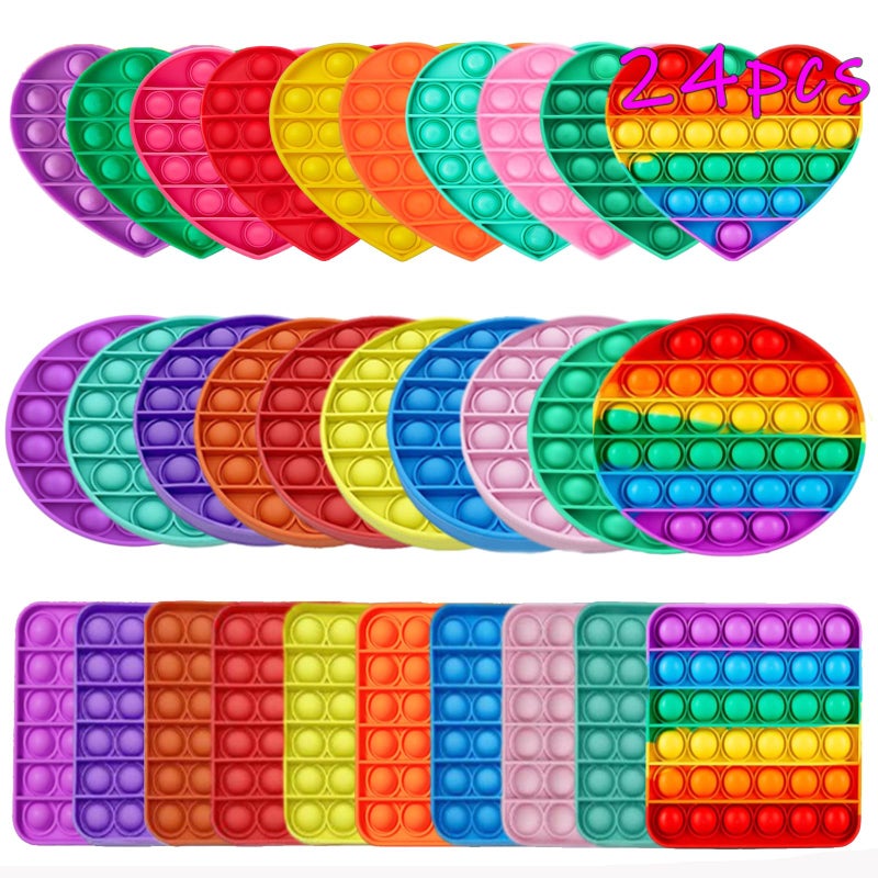 kapibarasensei Random 24 Pcs Fidget ToysPush Pop Fidget Sensory Toys SetStress Relief Gifts for Kids AdultsPop Bulk Party Favors Toddler Toys for Easter GiftsParty SuppliesClassroom Prizes - Image 3