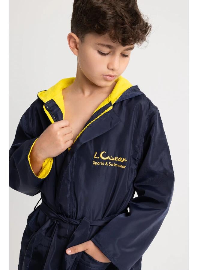 رداء سباحة مقاوم للماء للأطفال للجنسين - أزرق داكن - Image 3