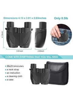 Generic Rodcirant Binoculars 20x25 for Adults and Kids, High Power Easy Focus Binoculars with Low Light Vision, Compact Binoculars for Bird Watching and Travel (Black)  - Image 5