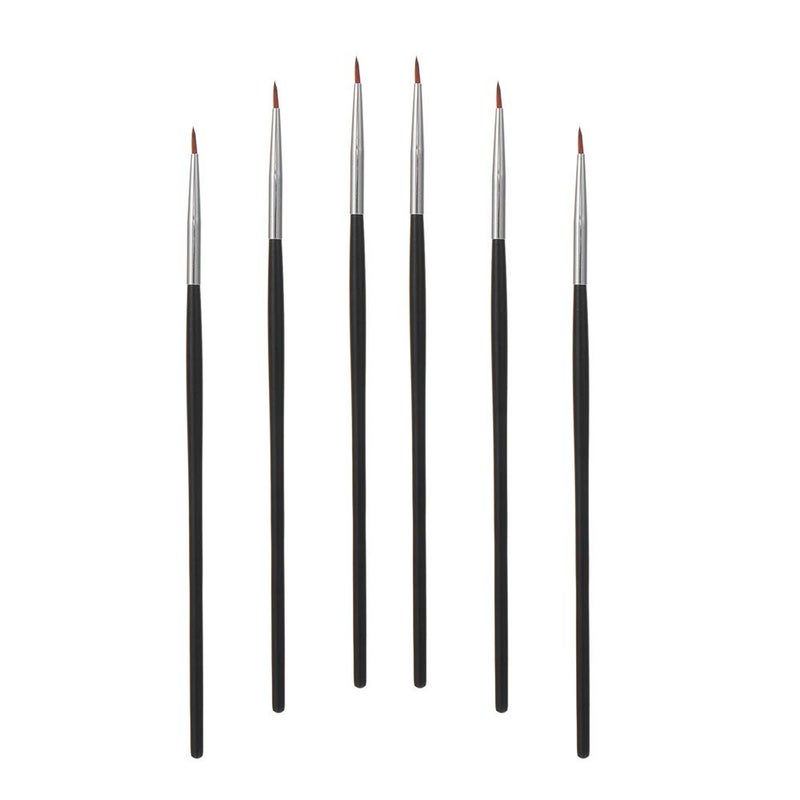 Akittyya Eye Makeup Sable Eyeliner Brushes, 6 Pcs Ultra Fine Soft Sable Eyeliner Makeup Tools for Women to Accurately Apply Gel and Wet Powder - Image 1