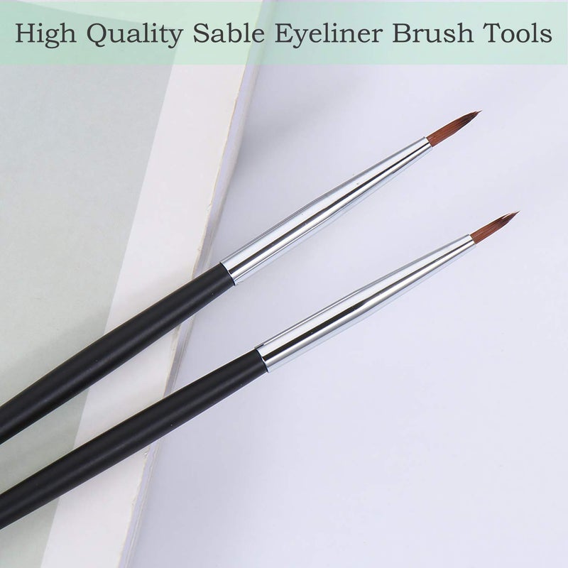 Akittyya Eye Makeup Sable Eyeliner Brushes, 6 Pcs Ultra Fine Soft Sable Eyeliner Makeup Tools for Women to Accurately Apply Gel and Wet Powder - Image 2