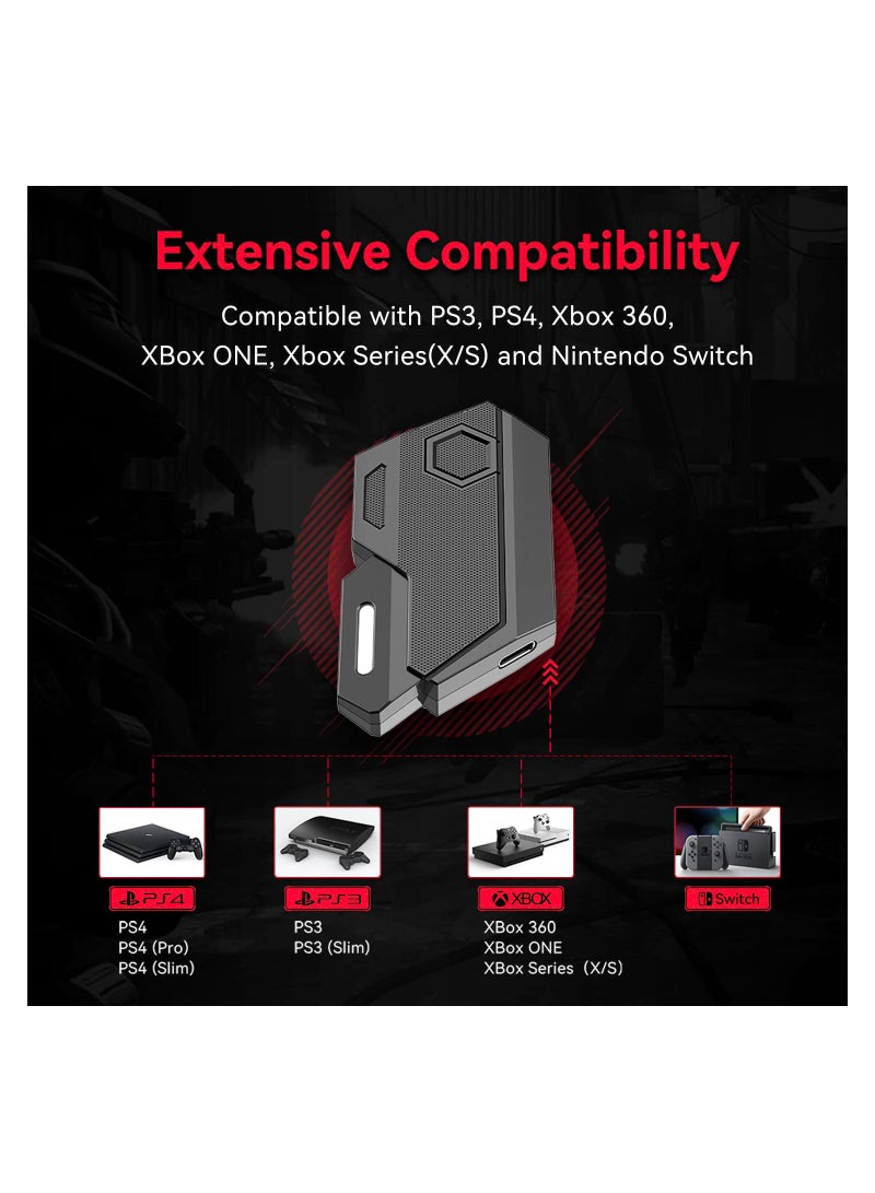 KASTWAVE (2023) محول لوحة المفاتيح، ومحول الكلمات الرئيسية والماوس لجهاز Nintendo Switch/Xbox One/PS4/PS3، ومحول لوحة المفاتيح AIMVICE ومحول لوحة المفاتيح Xbox، مثالي لوحدات تحكم الألعاب لـ FPS وTPS وRTS - Image 4