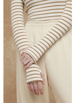 Finger-Touch Striped Bodysuit Camel - pzsku/Z307F8B8438E228B42046Z/45/_/1738844053/440bd105-a300-41cb-907d-7b8f68f4a1e3