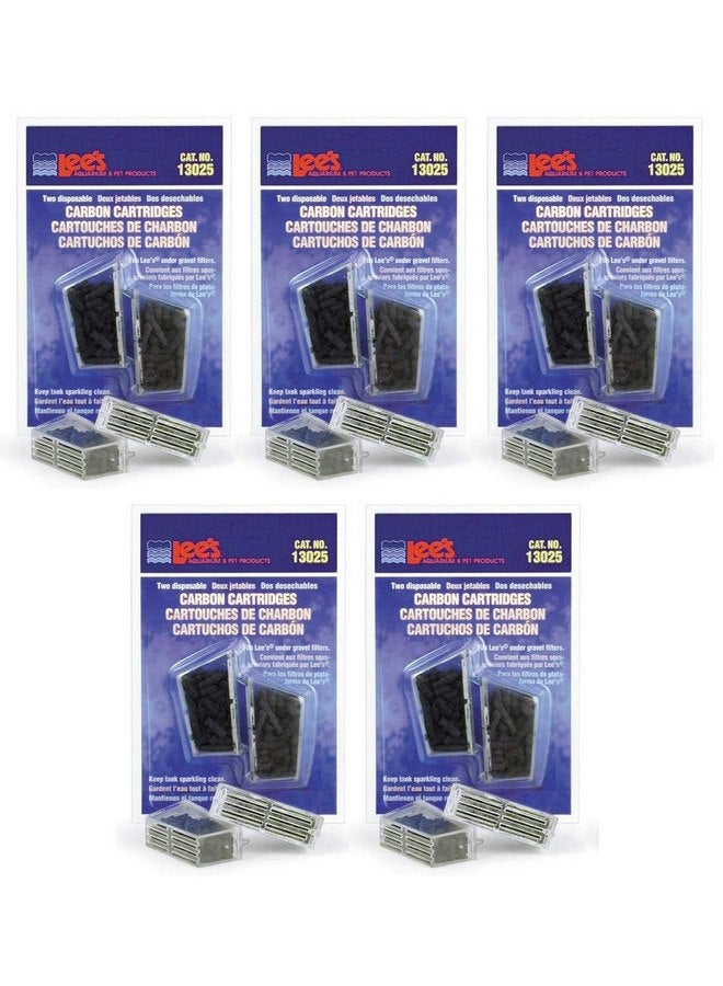 Lee's 10 Pack of Carbon Cartridge, Disposable, for Aquarium Filters