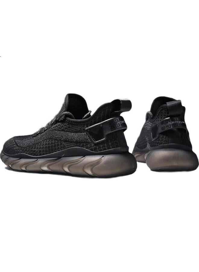 AOKANG Men'S Casual Shoes Breathable Mesh Soft Sole Running Shoes Coconut Shoes 121210109 Black Hollow 43 - Image 2