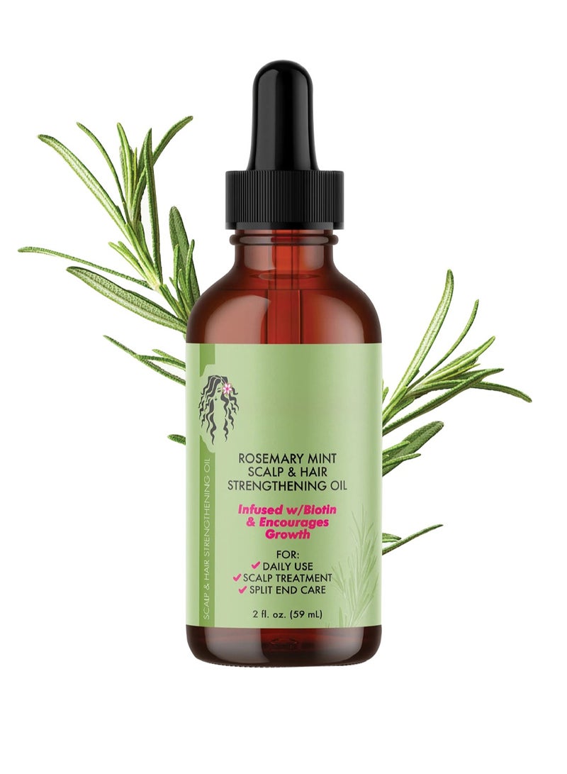 Rosemary Mint Scalp & Hair Strengthening Oil, 59ml  - Image 1