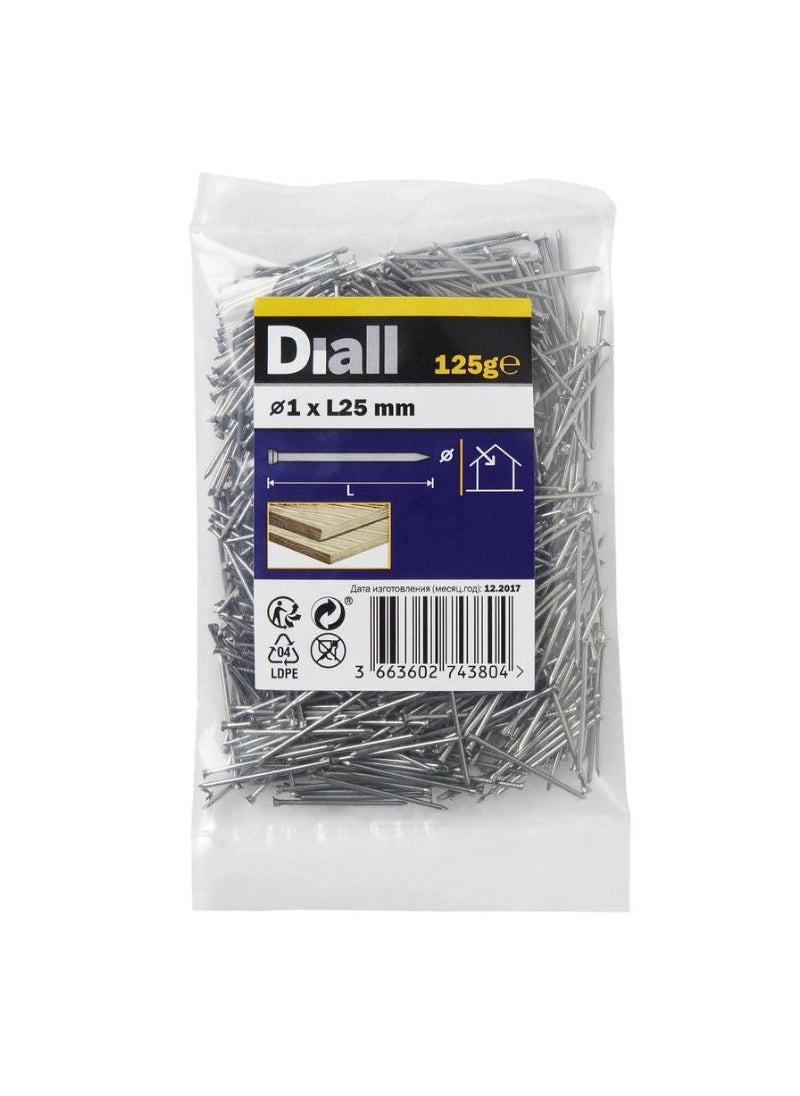 ACE Diall Carbon Steel Plain Veneer Pin Pack 1 x 25mm 125g 