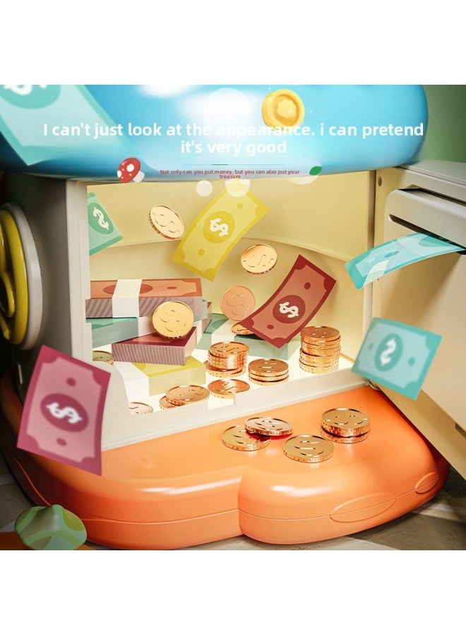 Mushroom House Piggy Bank Can Store Desirable Paper Money Coins Automatic Roll Money Fingerprint Sealed Lock Piggy Bank Year Gift-Color:Little Rabbit [automatic Money Rolling/fingerprint Password/music Story Sealed Gift Box]  - Image 5