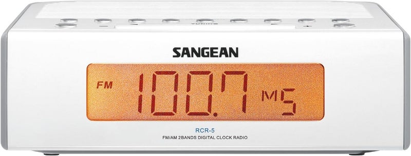 Sangean RCR-5 Digital AM/FM Clock Radio in White - Image 5