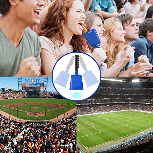 LEKATO 8 Inch Steel Cow Bell with Handle, 2-Pack Noise Makers Cowbell for Sport Events Cheering Hand Bell for Football Games,Party, Concert, Graduations, School, Farm Ranch(Blue) - Image 5