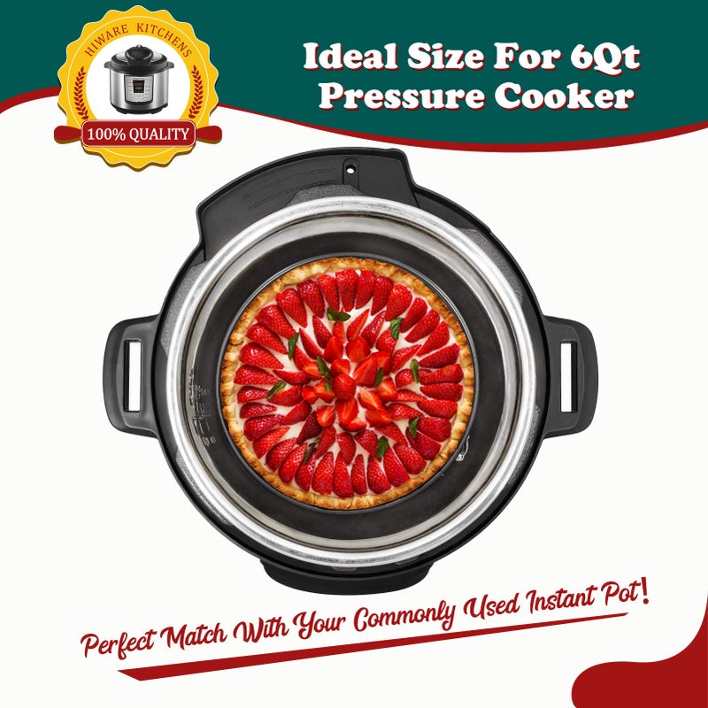 HIWARE 6 Inch Non-stick Springform Pan with Removable Bottom - Leakproof Cheesecake Pan, Compatible with 3 Qt Instant Pot - Image 2