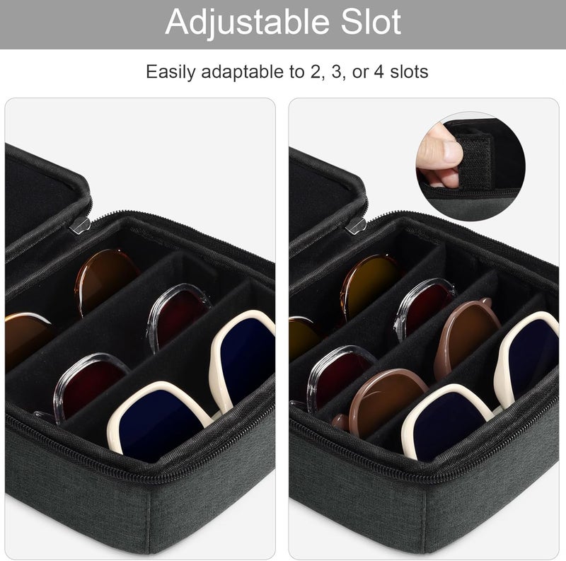 Bukere Travel Sunglasses Organizer Case, Adjustable Slot For Multiple Pairs, Portable Eyeglasses Storage Box for Men Women - Image 2