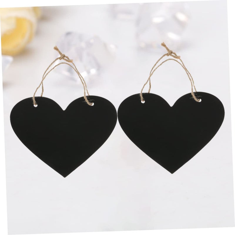 Double Sided Heart Shaped Hanging Blackboard Erasable Message Board With Linen Rope - Image 3