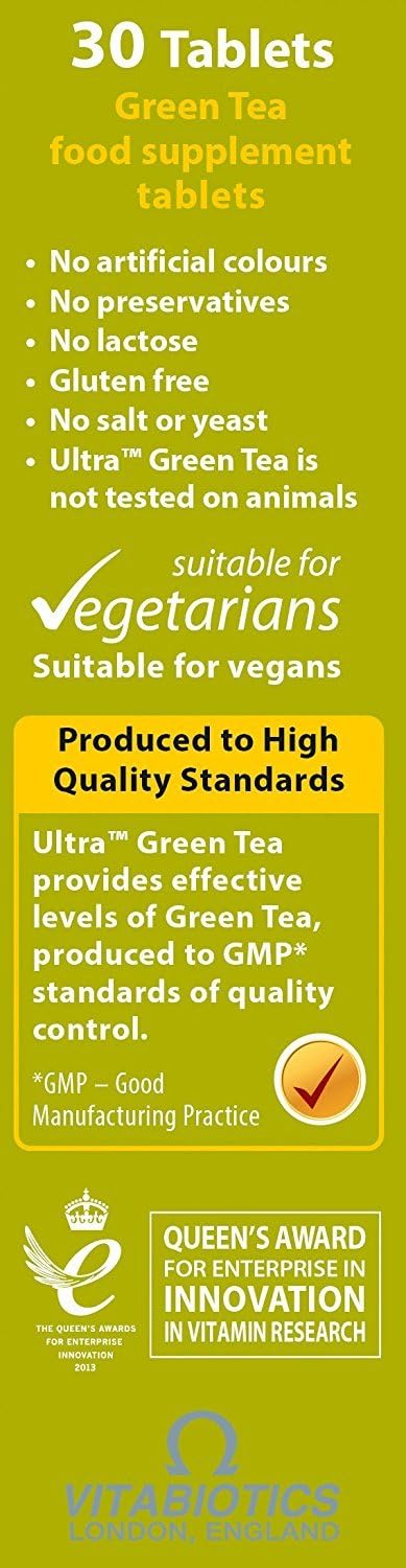 Vitabiotics Ultra أقراص الشاي الأخضر الفائق عبوة 30 - Image 2