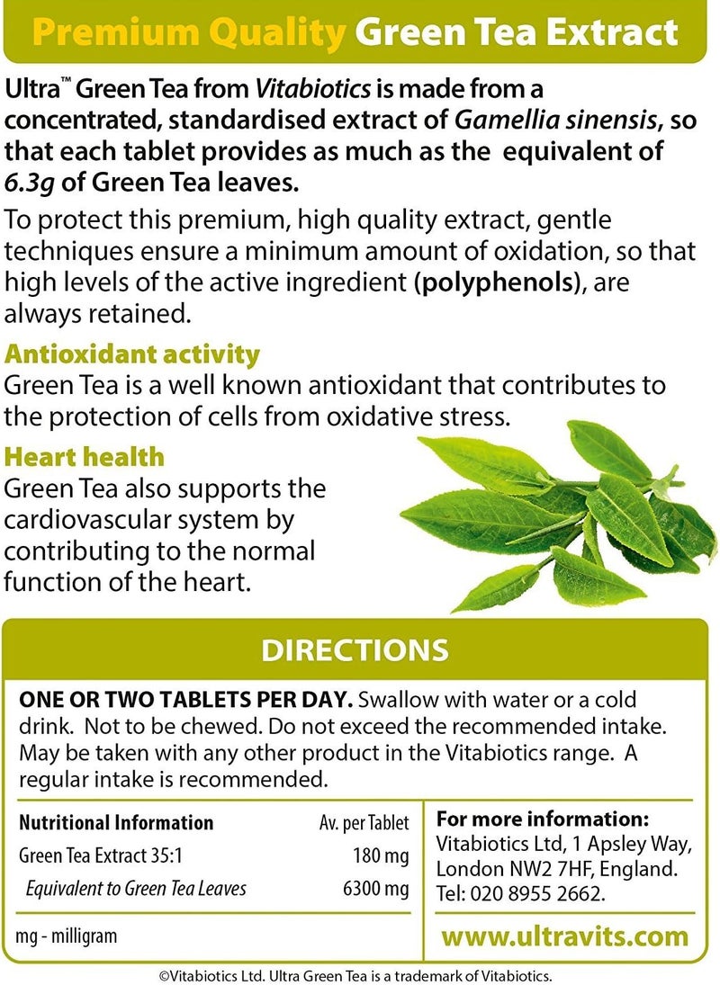 Vitabiotics Ultra أقراص الشاي الأخضر الفائق عبوة 30 - Image 3
