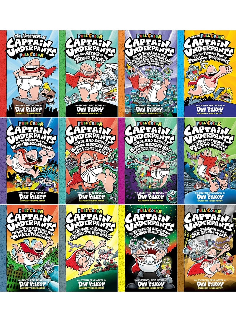 Captain Underpants Books 1-12 Complete FULL COLOR Collection